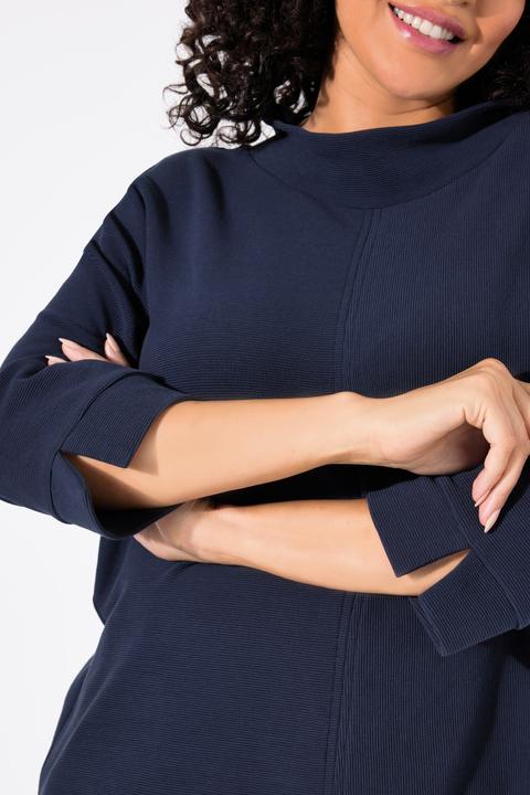 Actual product image Ulla Popken Cross Ribbed 3/4 Sleeve Turtleneck Sweatshirt (46, 48)