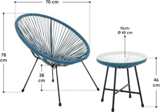 Produktbild Juskys Balkonmöbel Set Ostana (45 cm)