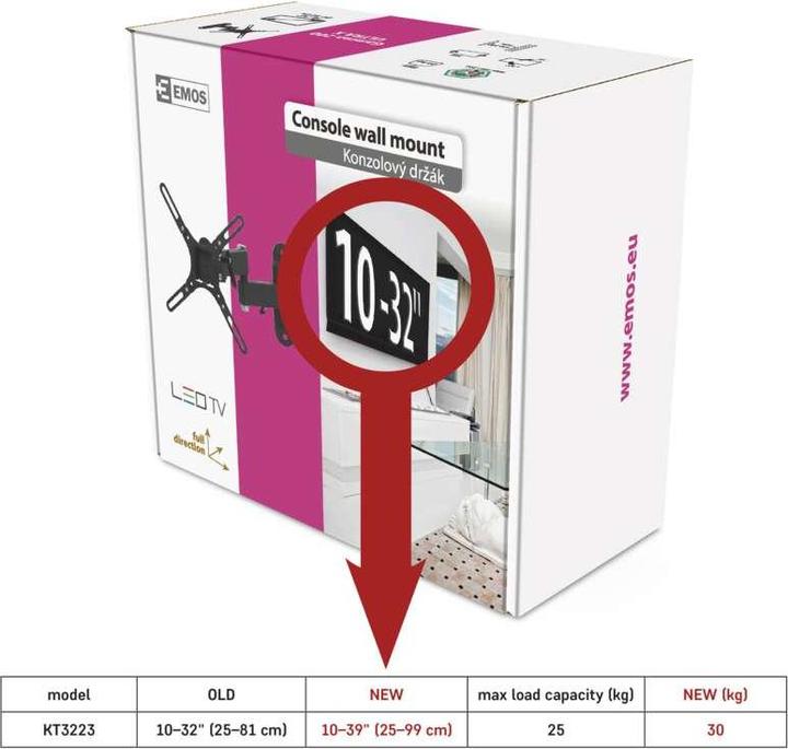 Image du produit Emos 3232322300 (Mur, 32", 25 kg)