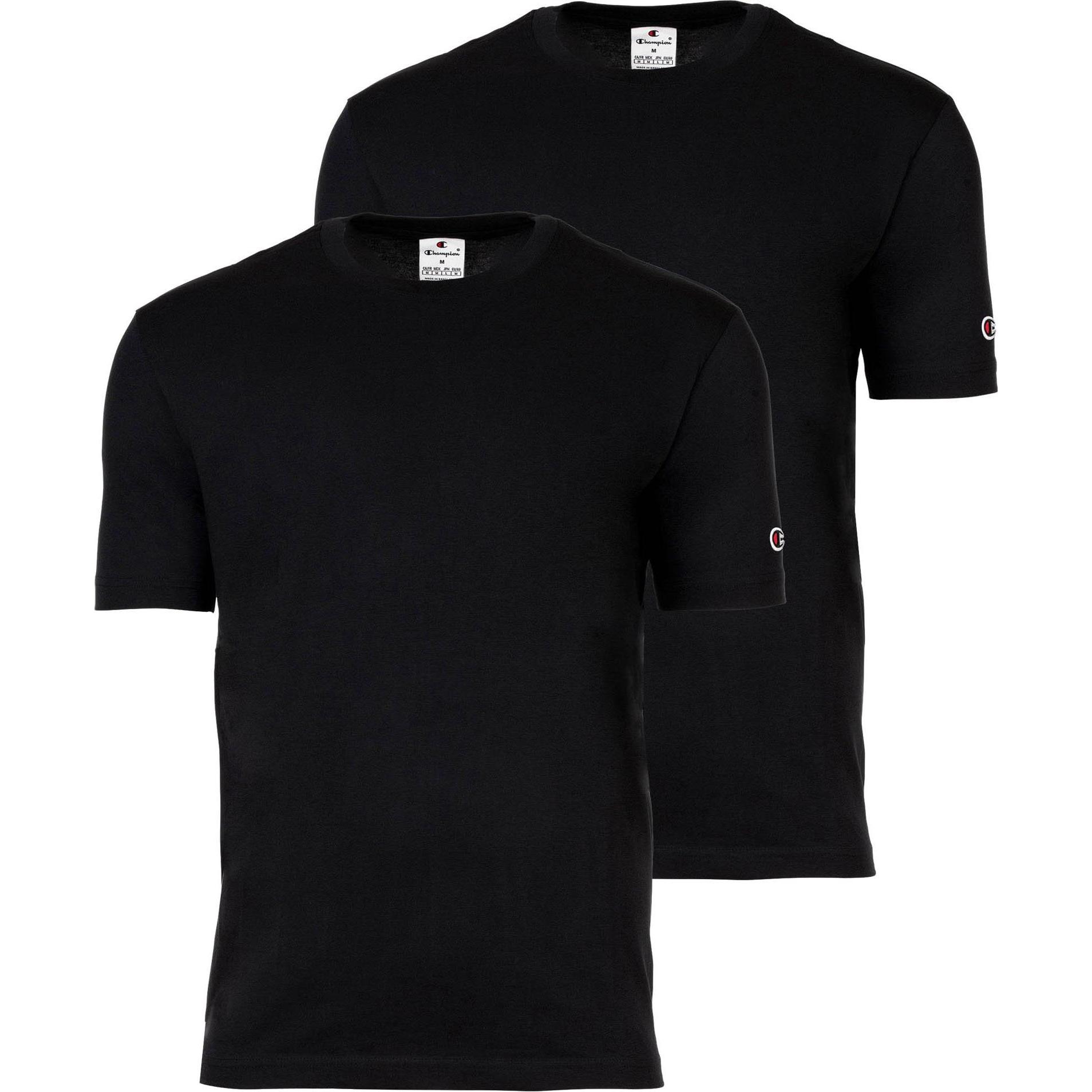 Champion, Herren, Shirt, T-Shirt Casual Figurbetont, Schwarz, (XXL)