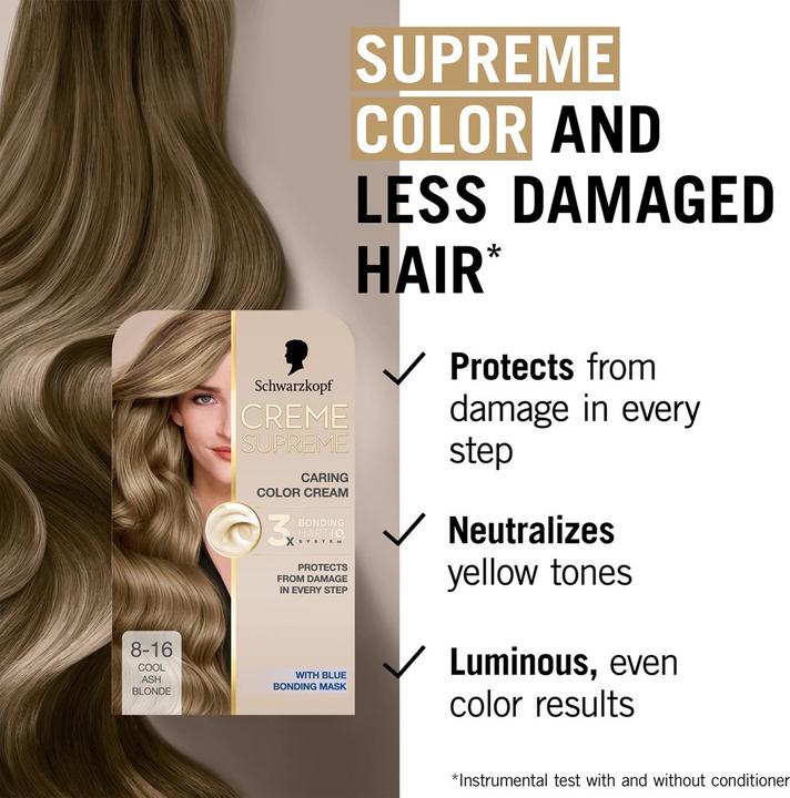 Actual product image L'Oréal Paris Schwarzkopf Creme Supreme Hair Color Shade 816 Cool Ash Blonde (Blond)
