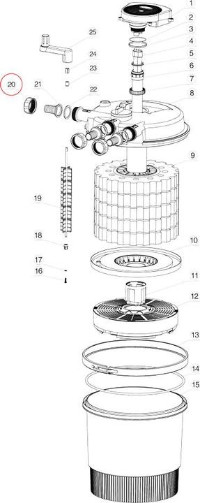 Actual product image SunSun Spare Part: CPF-20000 & CPF-30000 Pressure Pond Filter In/Output Screw