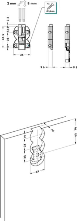 Actual product image Camar Height adjustable panel and mirror holder (1 pcs.)