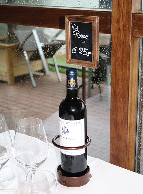 Actual product image Securit SINGLE BOTTLE DISPLAY bottle holder with chalkboard