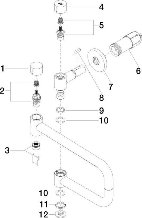 Produktbild Dornbracht Küche - Tara Ultra POT FILLER, Kaltwasserventil, schwenkbar, Ausladung 500 mm