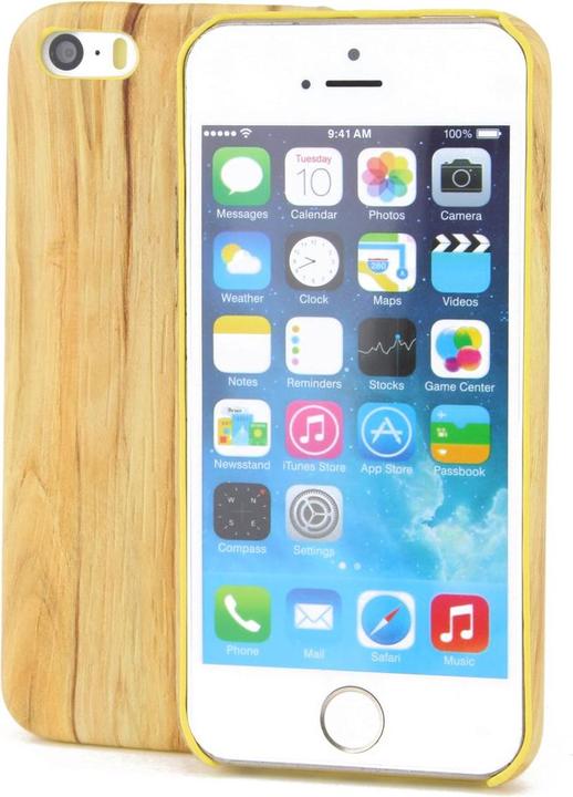 Produktbild König Design Apple iPhone 5 / 5s / SE TPU Handy Hülle Holz Optik Schutz Case Vintage Cover (Apple iPhone 5)