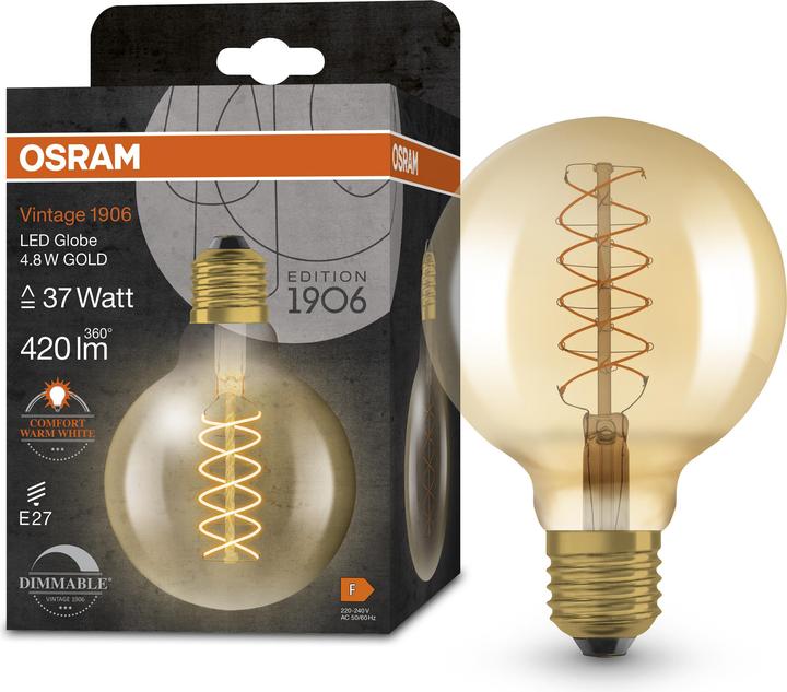 Actual product image Osram Vintage 1906 (E27, 4.80 W, 420 lm, 1 x, F)