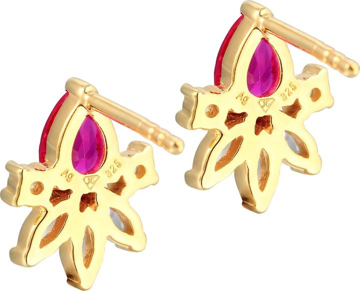 Actual product image Elli Earrings cubic zirconia synthetic ruby 925 silver (Zirconia, Synthetic ruby, 925 Sterling silver)