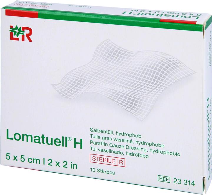 Produktbild Kohlpharma Lomatuell H Salbentüll steril 5 x 5 cm Reimport, 10 St. Verband