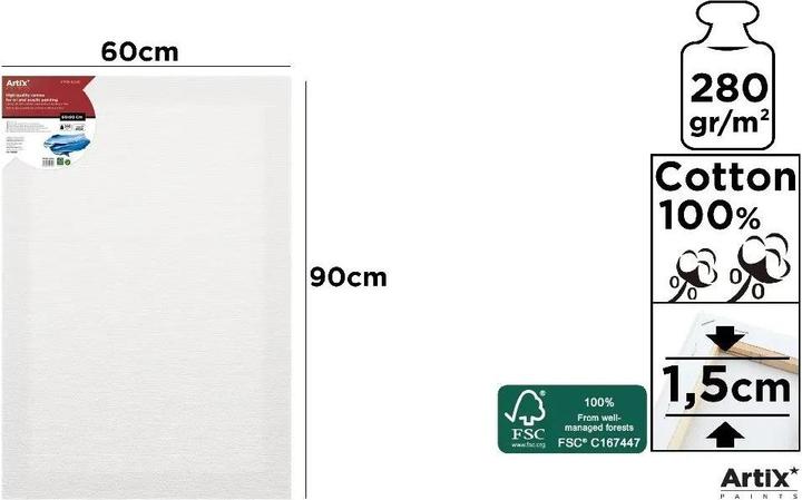 Actual product image Artix Leinwand 60x90x1,5cm 380G/m2 (60 x 90 cm)