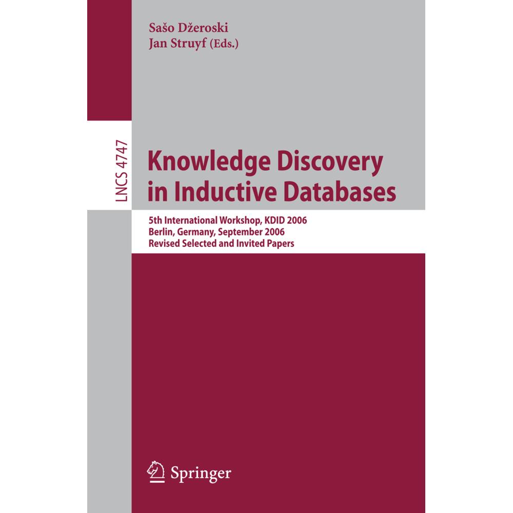 Knowledge Discovery in Inductive Databases, Fachbücher von Saso Dzeroski, Jan Struyf