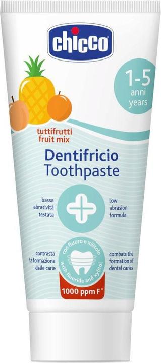 Actual product image Chicco Toothpaste Tuttifrutti with fluoride 1000ppm 1-5y Italian paste (50 ml)