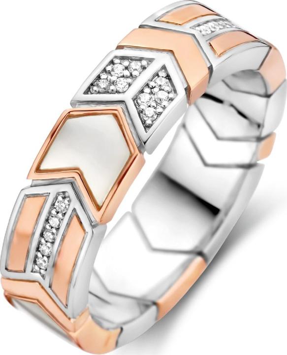 Immagine prodotto Ti Sento Milano Anello con zirconi e madreperla 12202MW (56, 925 Argento)