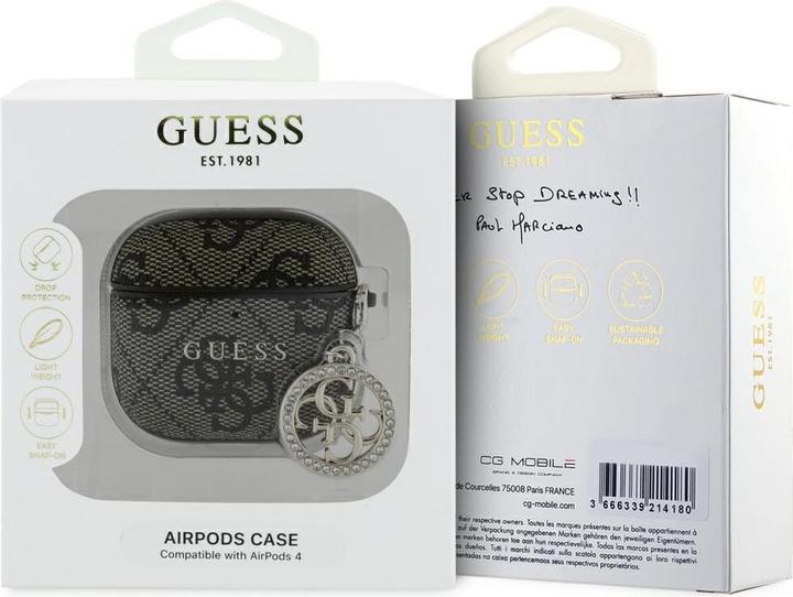 Productafbeelding Guess 4G Strass Charm Cover für Apple Airpods 4 - brown (Hoofdtelefoon hoes)