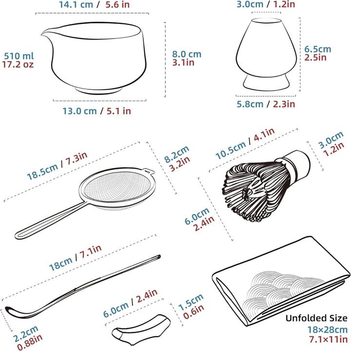 Immagine prodotto Teanagoo 7-teiliges Matcha Teezeremonie-Set