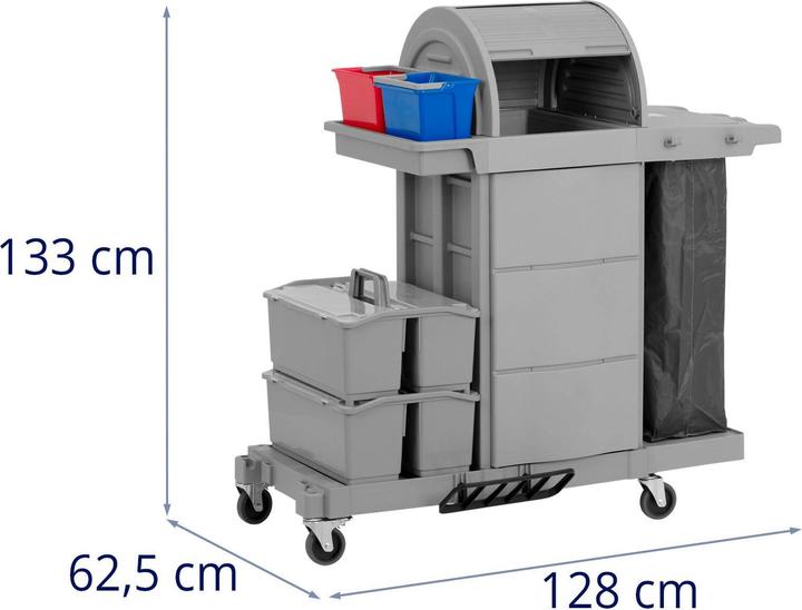 Actual product image Ulsonix Cleaning Trolley - with laundry bag - lockable compartment - 2 buckets - 2 double boxes (1 pcs.)