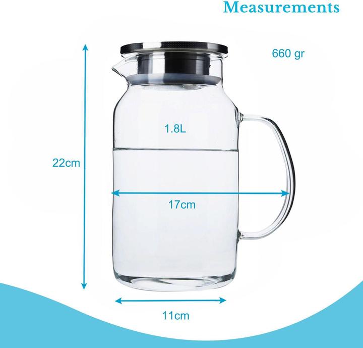 Produktbild Intirilife Karaffe mit Filter 1,8l (1.80 l)