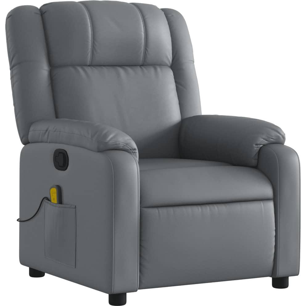 VidaXL, Massageliege + Massagesessel, Massagesessel Grau Kunstleder,Farbe: Grau,Material