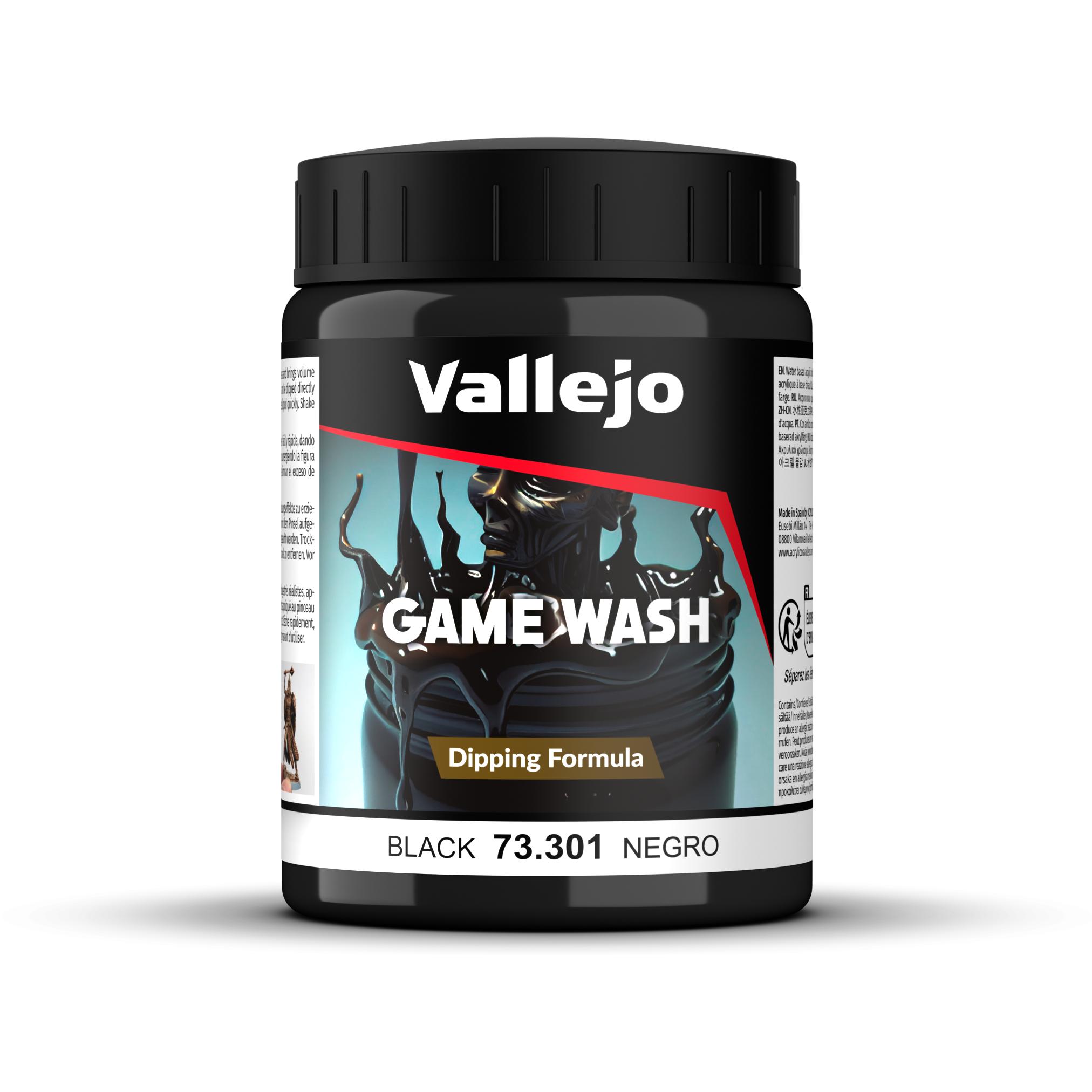 Vallejo, Kleuren + verf voor doe-het-zelvers, Black Wash, 200 ml, Zwart, Mat, Flesje (200 ml)