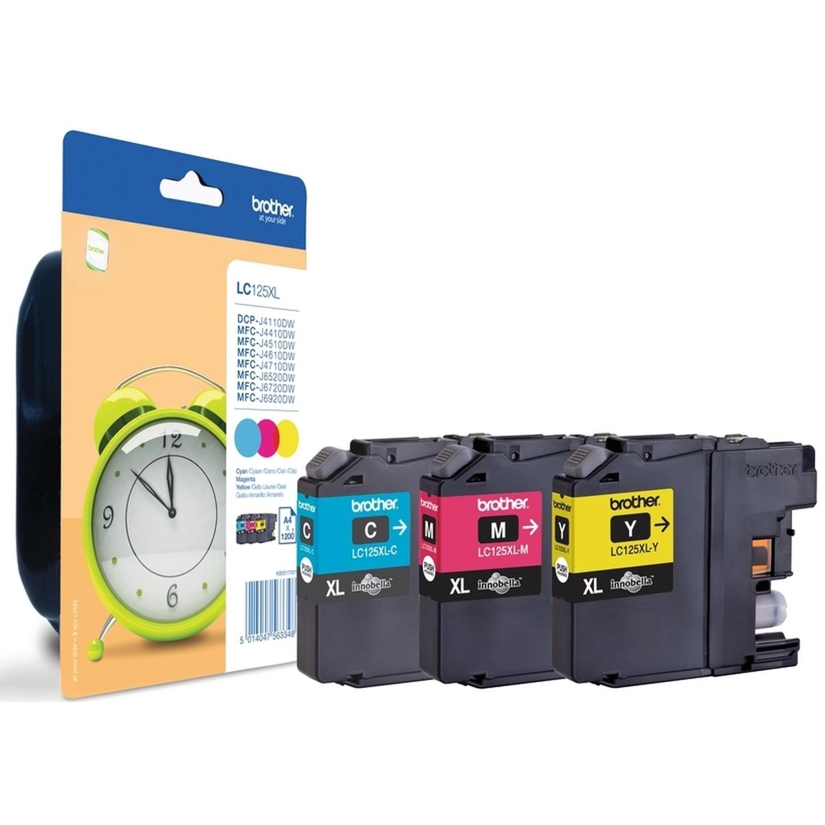Brother, Druckerpatrone, LC-125XL (M, C, Y)