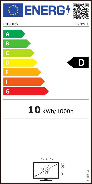 Energie-Label Philips 172B9TL/00 (1280 x 1024 Pixel, 17")