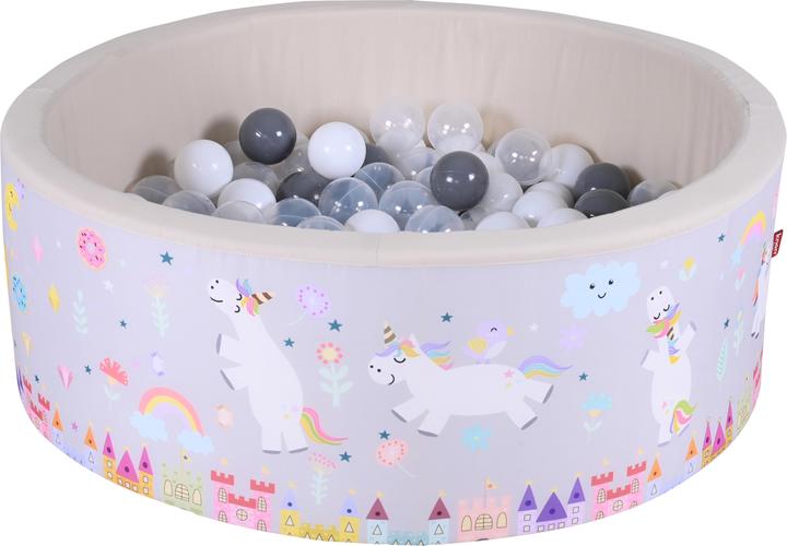Immagine prodotto Knorrtoys Bällebad soft - "Unicorn grey" - 150 balls grey/white/transparent (ca. 7 cm)