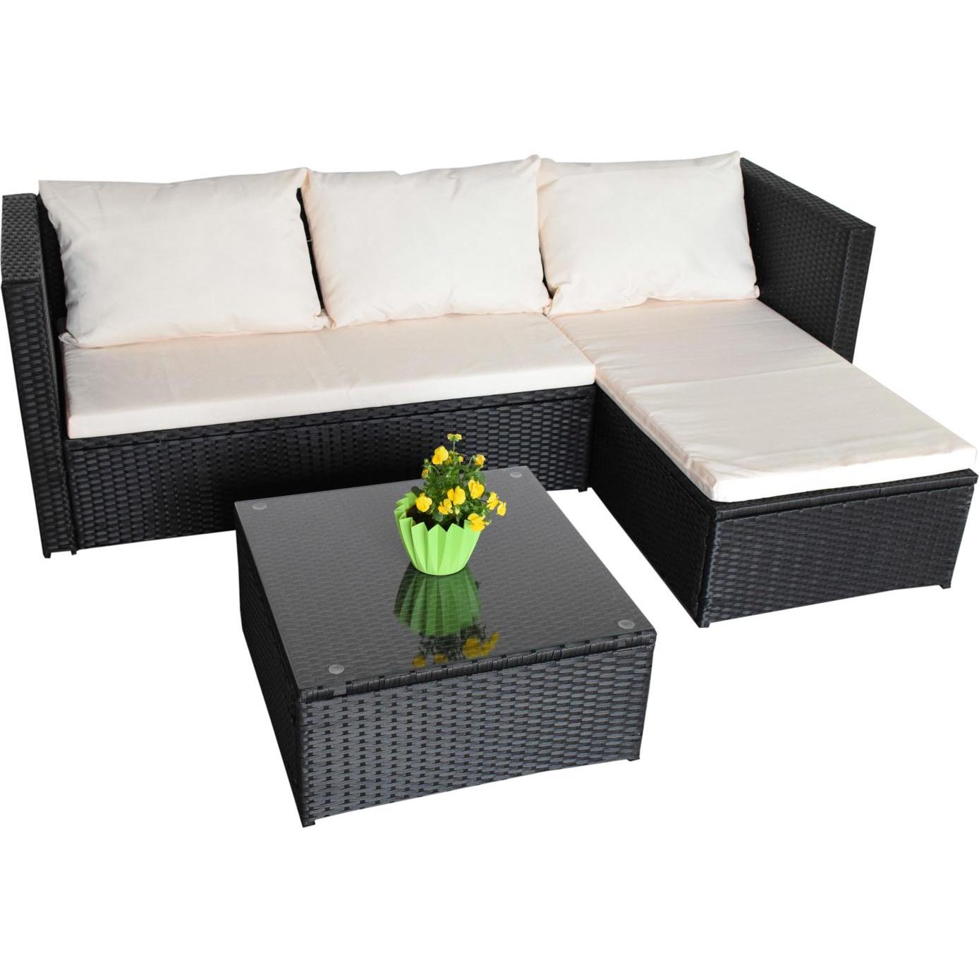 Thumbnail - Jet-Line, Gartenlounge, Gartenmoebel Bergen III schwarz beige