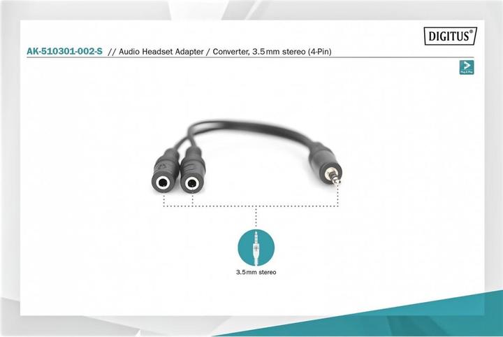Produktbild Digitus Headset Adapter Kabel TRRS (Headset-Adapter)
