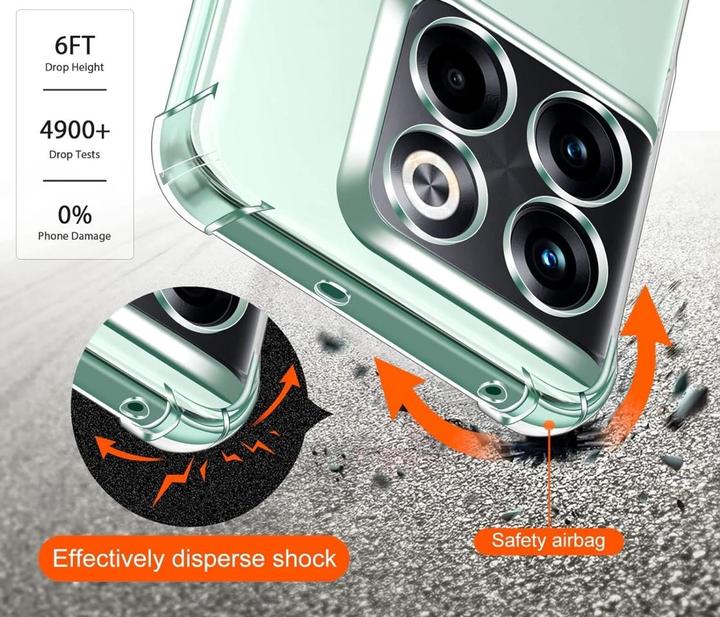 Actual product image Screenguard OnePlus 10T Case Crystal Soft Airbag Bumper (OnePlus 10T)