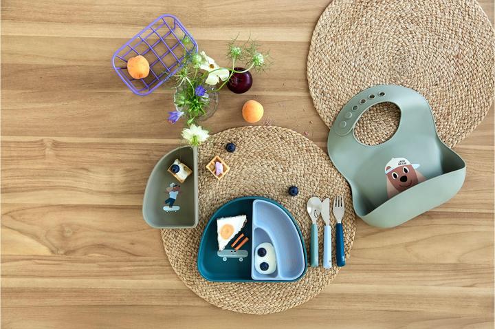 Productafbeelding Lässig Kinderbesteckset Tiny Team Dog 3-teilig, Blau