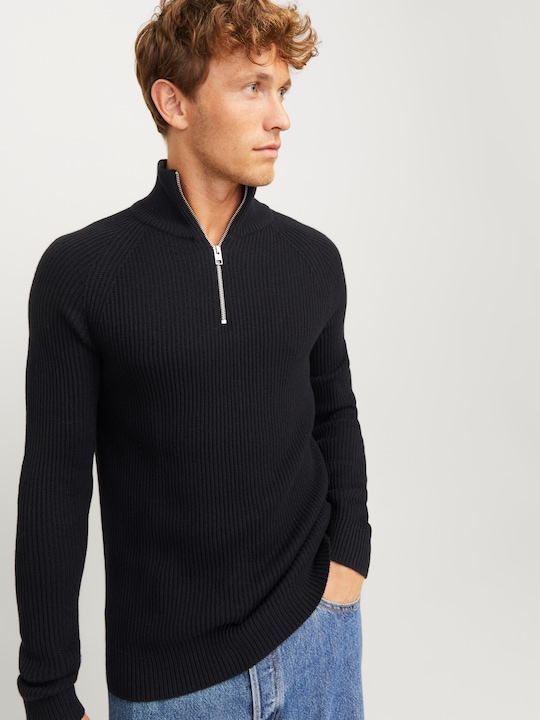 Produktbild Jack & Jones Einfarbig Strickpullover mit Halber Reissverschluss Strickpullover mit Halber Reissverschluss (XXL)