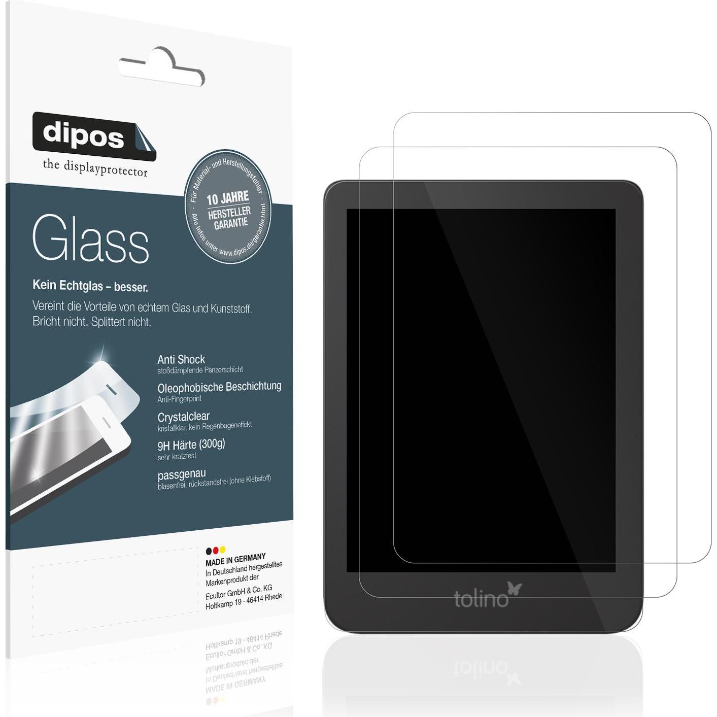 Dipos Anti-Shock Displayschutz 9H (1 Stück, Tolino Shine 4), Tablet Schutzfolie