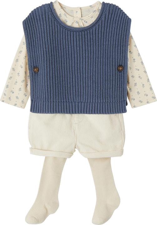 Actual product image Vertbaudet Mädchen Baby-Set: Shirt, Shorts, Pullunder & Strumpfhose (74)