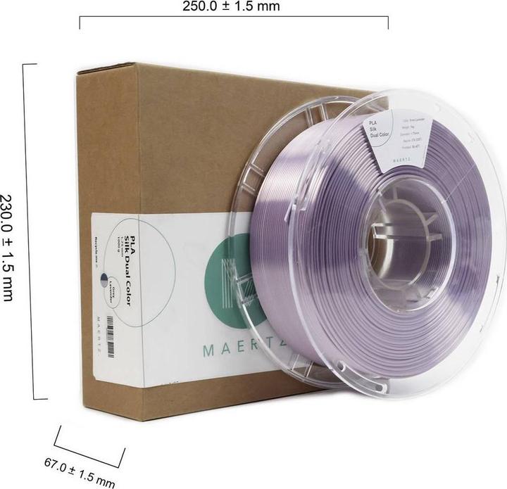 Produktbild Maertz PMMA-1021-006 PMMA-1021-006 Filament PLA-Seide Seidig glänzend 1.75 mm 10 (PLA, 1.75 mm, 1000 g, Grau)