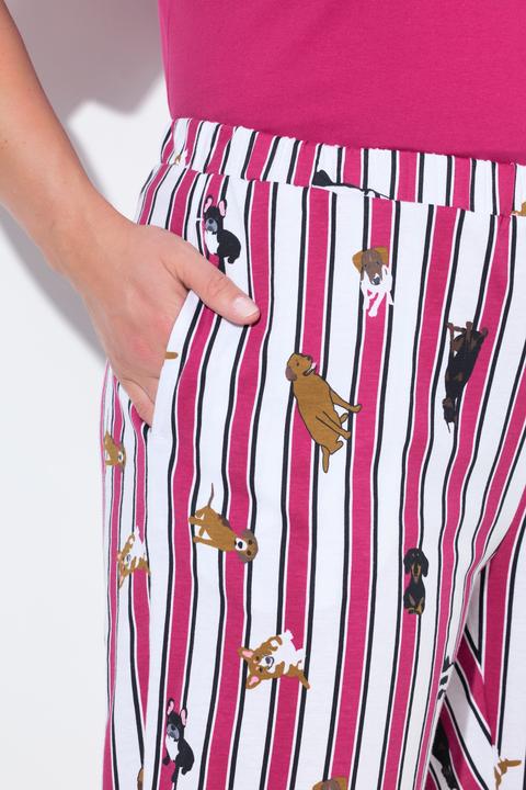Produktbild Ulla Popken Pyjama, Zweiteiler, uni Shirt, Hose mit HotDog-Muster (50, 52)