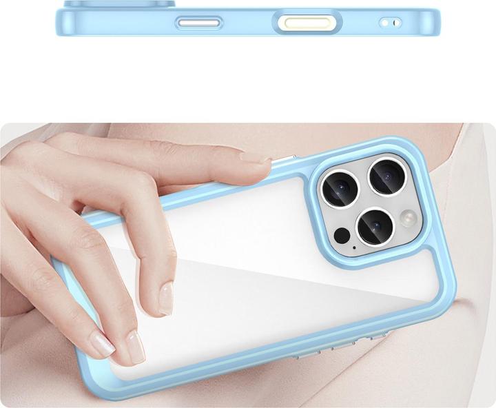 Actual product image Hurtel Back panel cover Outer Space Case for iPhone 16e Flexible Frame Cover - Blue (Apple iPhone 16e, Apple iPhone 17e)