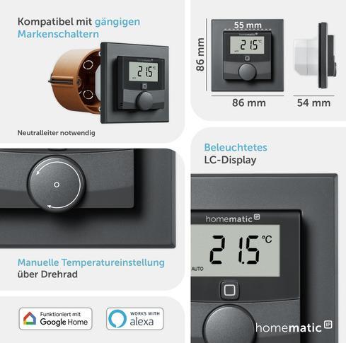 Image du produit Homematic IP Thermostat mural HmIP-BWTH-A