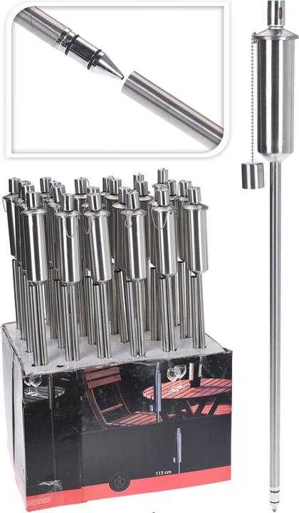 Produktbild ProGarden 4er-Set Ã–l-Gartenfackel aus Edelstahl