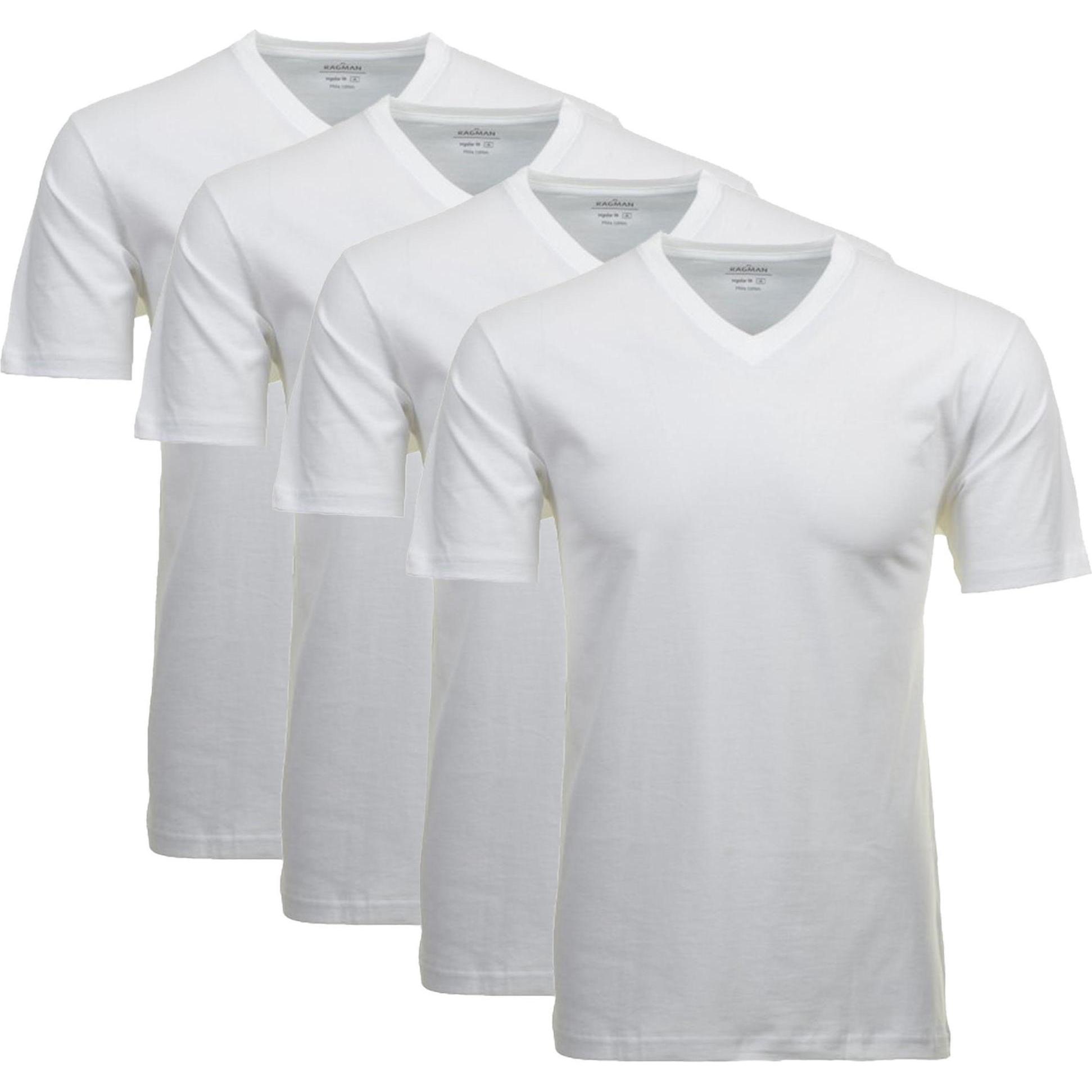 Ragman, Herren, Shirt, T-Shirt Casual Bequem sitzend, Weiss, (4XL)