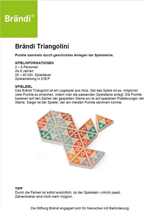 Produktbild Brändi Triangolini (Deutsch, 2 - 6 Spieler)