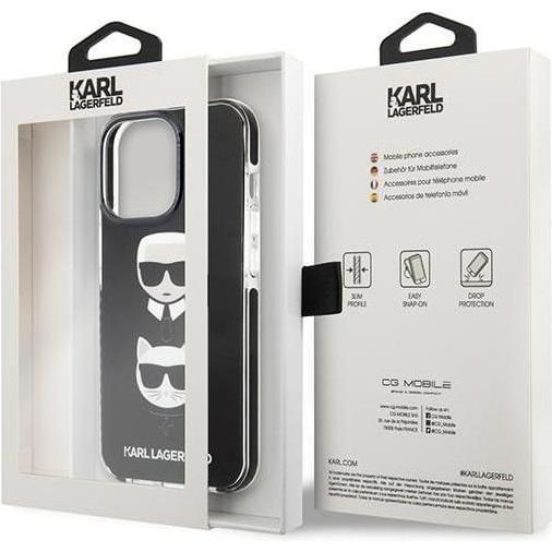 Thumbnail - Karl Lagerfeld KLHCP13XTPE2TK iPhone 13 Pro Max 6,7" hardcase czarny/black Karl&Choupette Head (Apple iPhone 13 Pro Max)...