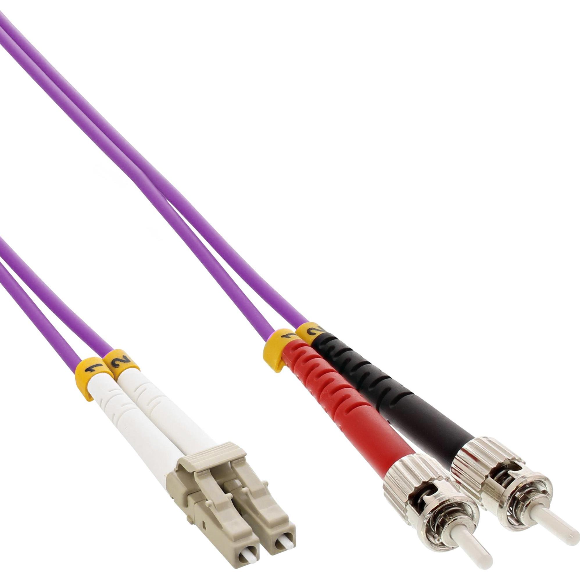 InLine LWL Duplex Kabel LC/ST 50/125um OM4 25m (CAT8.2, 25 m), Netzwerkkabel