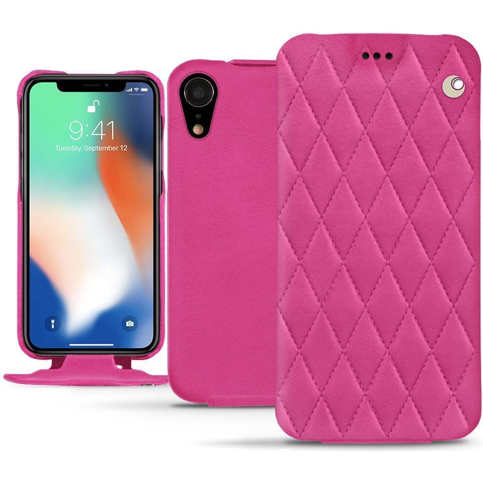 Noreve Lederschutzhülle vertikal (Apple iPhone XR), Smartphone Hülle, Rosa