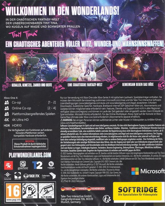 Image du produit 2K Games Tiny Tina's Wonderlands (Xbox One X, Xbox Series X, DE)