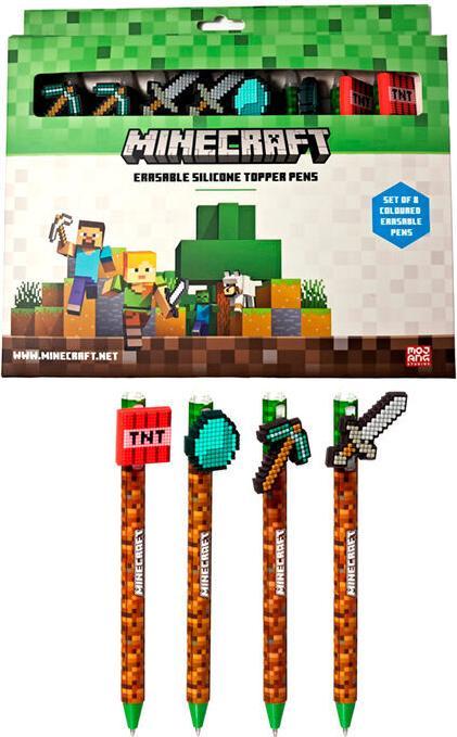 Produktbild Puckator Minecraft set of 8 coloured erasable pens (8x)