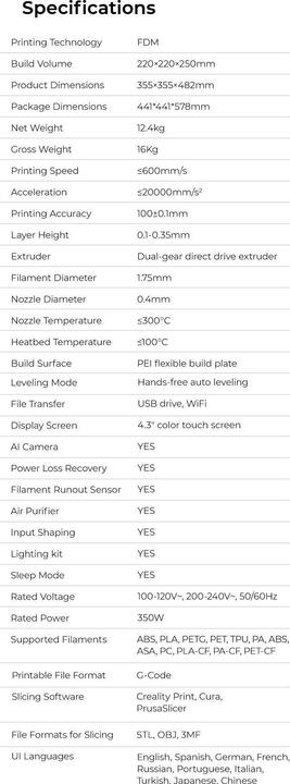 Actual product image Creality K1C 2025 version