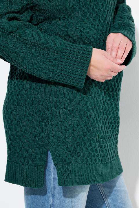 Produktbild Ulla Popken Pullover, Strickmuster, Stehkragen, Langarm (50, 52)