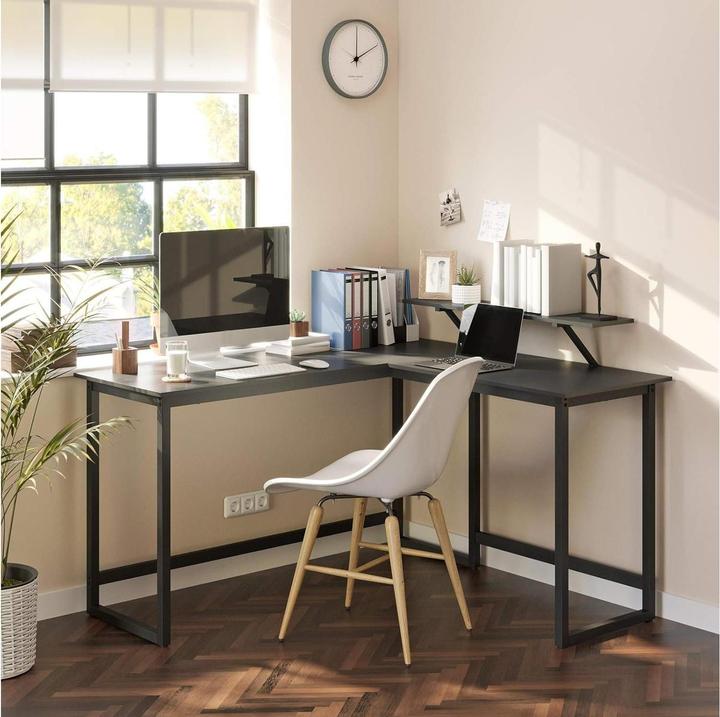 Actual product image Vasagle Desk black L-shaped, O-leg frame black 130.0 / 140.0 x 50.0 cm (140 x 130 x 90 cm)