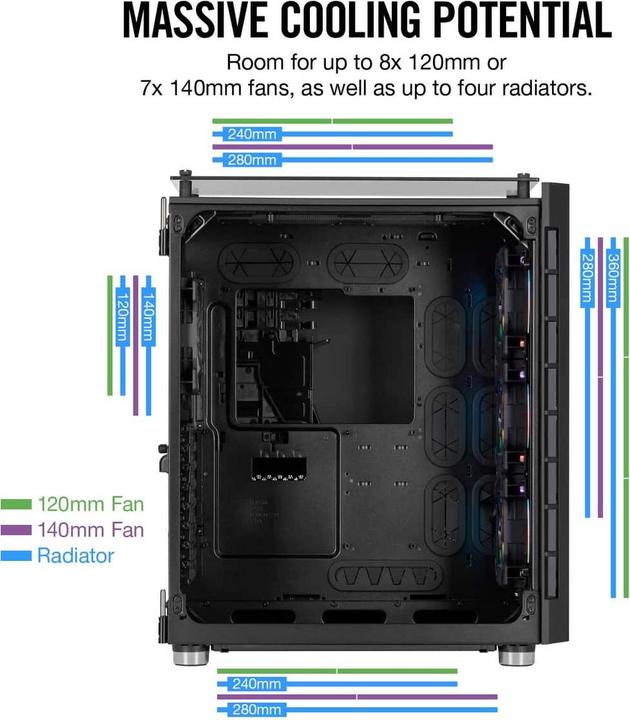 Actual product image Corsair 680X RGB (mATX, Mini-ITX, ATX, E-ATX)