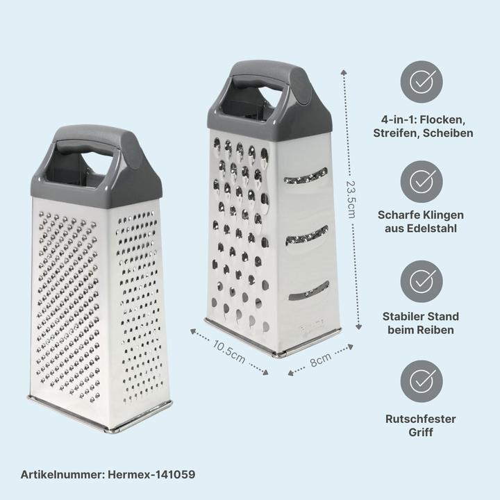 Produktbild B-Home 2er-Set Edelstahl-Küchenreiben XL Gemüsereiben Handreiben